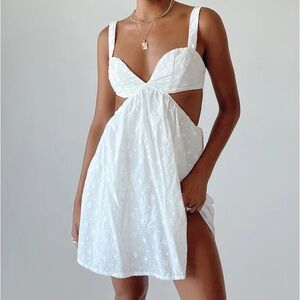 Princess Polly KHALIA MINI DRESS WHITE